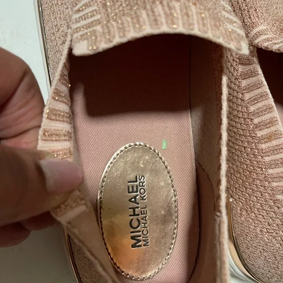 Michael Kors Pink Knit Slip-On Sneakers - Picture 5 of 5